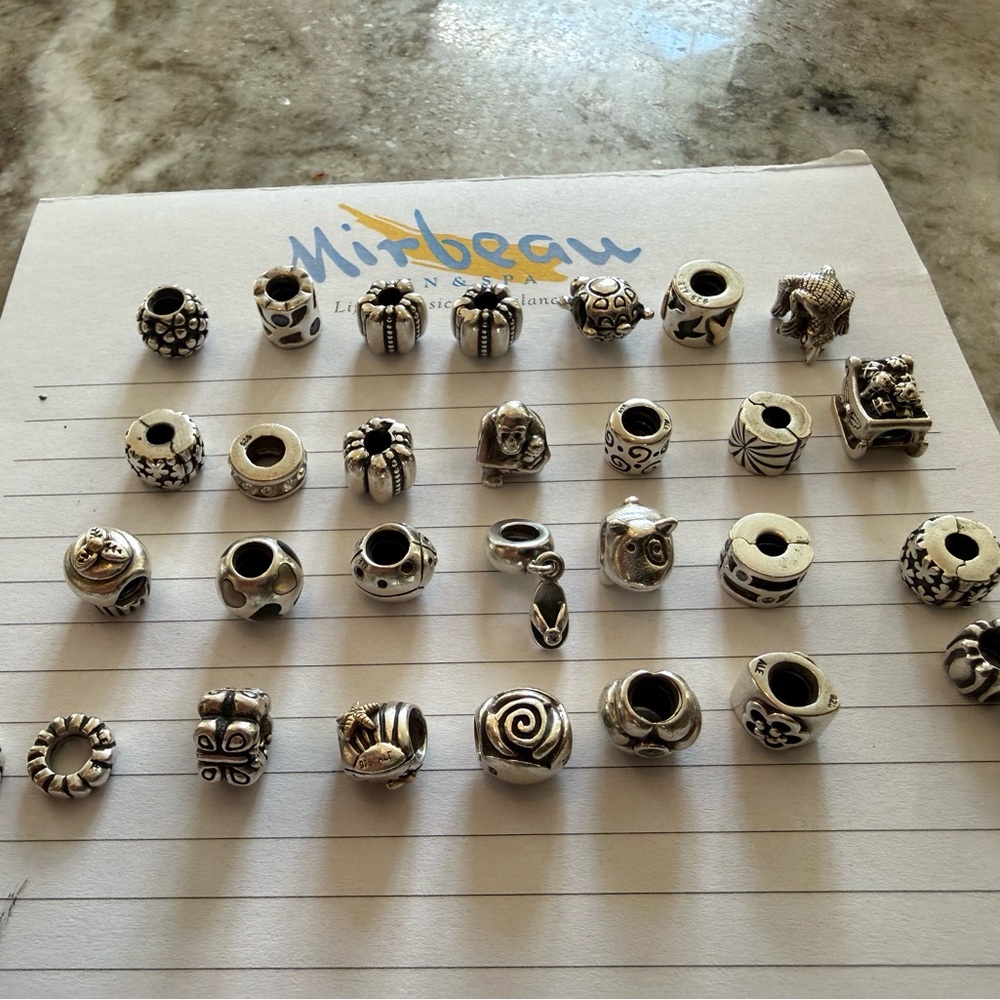 Silver Charm Beads Set